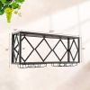 Industrial Rustic Brown Wood Metal Wall Mounted Wine Rack Shelf