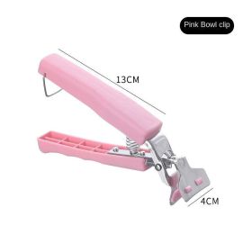 1pc Stainless Steel Gripper Clip; Bowl Plate Pot Pan Dish Clip; Foldable Anti-scalding Tray-lifter Pot Holder Kitchen Tool - Pink - Take Bowl Clip