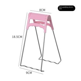 1pc Stainless Steel Gripper Clip; Bowl Plate Pot Pan Dish Clip; Foldable Anti-scalding Tray-lifter Pot Holder Kitchen Tool - Pink - Tray