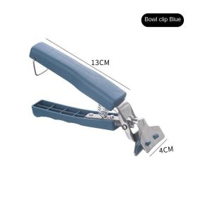 1pc Stainless Steel Gripper Clip; Bowl Plate Pot Pan Dish Clip; Foldable Anti-scalding Tray-lifter Pot Holder Kitchen Tool - Dark Blue - Take Bowl Cli
