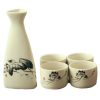 5 Piece Japanese Sake Set Handmade Ceramic Wine Cup Home Decor Sake Cup, Lotus - Default