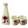 5 Pcs Handcraft Ceramic Mini Japanese Sake Set Wine Cup Wine Pot,Chinese Knot - Default