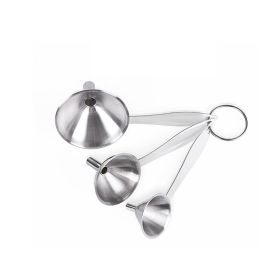 Funnel Set 3PCS Stainless Steel Kitchen Filter Set Handy Strainer for Transferring Fluid Liquid Oil Powder Cooking Utensils Kitchen Gadget Tool - 3-PC