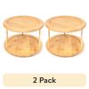 (2 pack)Kitchen Organizer Bamboo Turntable 2-Tier Spice Rack, 10.04 DIA x 6.89 in - 1 Pack
