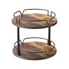 Lazy Susan Wood Rotating Spice Rack 12" 2-Tier for Kitchen - 1 Pack