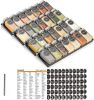Spice Drawer Organizer with 28 Spice Jars, 386 Spice Labels, 4 Tier Seasoning Rack Tray Insert for Kitchen Drawers, 13" Wide x 17.5" Deep - 1 Pack