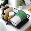 Dish Drying Rack for Kitchen Counter, Stainless Steel Sink Organization and Storage Essentials with Cutlery Holder, Home and Appartment Decor, 12''W x