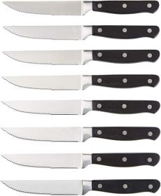 8-Piece Kitchen Steak Knife Set - Black