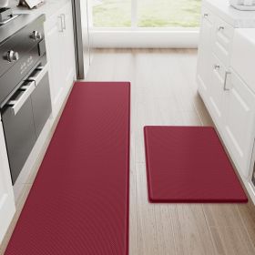 Kitchen Mats, 2PCS Kitchen Rugs, Cushioned Anti Fatigue Kitchen Mats for Floor, Non-Slip Standing Desk Mat, Waterproof Kitchen Rug Set for Kitchen, Fl