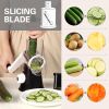 Rotary Cheese Grater Hand Crank Cheese Shredder for Fresh Cheese, Vegetable, Nuts,Non-slip Suction Base, Three Blades, Black - Black