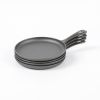 HAWOK 4 Pcs Cast Iron Mini Griddle, 6.3''Round Cast Iron Griddle Pan, Pre-seasoned Oven Safe Cookware for Camping, Indoor and Outdoor Use, Black - 1