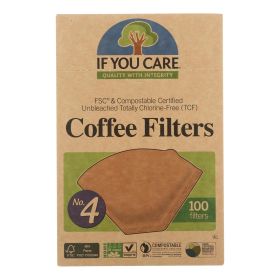 If You Care #4 Cone Coffee Filters - Brown - Case Of 12 - 100 Count - Default