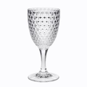 Diamond Cut Plastic Wine Glasses Set of 4 (12oz), BPA Free Acrylic Wine Glass Set, Unbreakable Red Wine Glasses, White Wine Glasses - as Pic