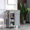 Compact Kitchen Island Cart on Wheels, Rolling Utility Trolley Cart Grey-AS - as picture