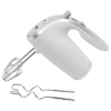 Better Chef 5-Speed 150W Hand Mixer with Silver Accents and Storage Clip - White