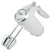 Better Chef 5-Speed 150W Hand Mixer with Silver Accents and Storage Clip - White