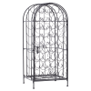 35 Bottle Wrought Iron Wine Rack Cabinet with Lock, Black - Default Title