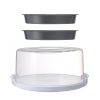 12 inch Clear Cake Carrier with 2pk 9 inch Gray Round Pans, Carbon Steel - 1 Pack