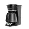 12-Cup Drip Coffee Maker with Custom Brew Strength, Black - 1 Pack