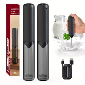 Electric coffee frother, electric household storage milk mixer, frother - black