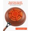 Cast Iron Skillet, 3-Piece Frying Pan Set (8, 10, 12 in), Nonstick Skillets with Detachable Wood Handle, Pre-Seasoned Chef's Pan, Kitchen Cookware for