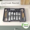 Silverware Drawer Organizer, Expandable Utensil Tray for Kitchen, BPA Free Flatware and Cutlery Holder, Adjustable Plastic Storage for Spoons Forks Kn