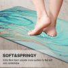 Kitchen Rugs and Mats Set of 2 Teal Marble Gold Anti Fatigue Mat PVC Non Slip Turquoise Foam Cushioned Kitchen Mats for Floor Dining Room Home Office