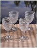 Diamond Cut Plastic Wine Glasses Set of 4 (12oz), BPA Free Acrylic Wine Glass Set, Unbreakable Red Wine Glasses, White Wine Glasses - as Pic