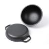 HAWOK Cast Iron Bread Cloche, Dia.7.8inch/20cm, Sourdough Baking Pan Pre-seasoned Black - 1