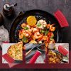 6 Pieces Of Red Silicone Pot Handle; Silicone Thermal Handle Holder; Auxiliary Pot Handle Sleeve; Suitable For Frying Cast Iron Frying Pan; Metal Pot