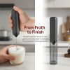 Electric coffee frother, electric household storage milk mixer, frother - black