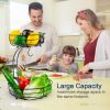 Iron 2-Tier Countertop Fruit Vegetables Basket Bowl Storage With Banana Hanger, Black, 64 ounces - Black
