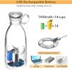 Personal Size Blender;  Portable Blender;  Battery Powered USB Blender  - white