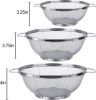 3 Pack 18/8 Stainless Steel Colander Sieves(5-Quart, 4-Quart and 3-Quart), Mesh Strainer - 1 Pack