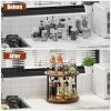 Lazy Susan Wood Rotating Spice Rack 12" 2-Tier for Kitchen - 1 Pack