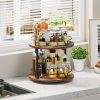 Lazy Susan Wood Rotating Spice Rack 12" 2-Tier for Kitchen - 1 Pack