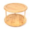 (2 pack)Kitchen Organizer Bamboo Turntable 2-Tier Spice Rack, 10.04 DIA x 6.89 in - 1 Pack