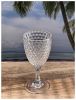 Diamond Cut Plastic Wine Glasses Set of 4 (12oz), BPA Free Acrylic Wine Glass Set, Unbreakable Red Wine Glasses, White Wine Glasses - as Pic