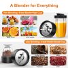 TENKER 850W Personal Blender with Cups for Shakes and Smoothies Meat Fruit Grinding Chopping Blending - Silver+Black