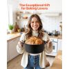 Cast Iron Dutch Oven, 2-in-1 Pre-Seasoned Pot with Skillet Lid, 5QT Cookware Pan with Proofing Basket, Bread Baking Accessories, Bread-Oven Compatible