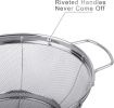 3 Pack 18/8 Stainless Steel Colander Sieves(5-Quart, 4-Quart and 3-Quart), Mesh Strainer - 1 Pack
