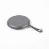 HAWOK 4 Pcs Cast Iron Mini Griddle, 6.3''Round Cast Iron Griddle Pan, Pre-seasoned Oven Safe Cookware for Camping, Indoor and Outdoor Use, Black - 1