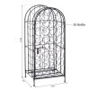35 Bottle Wrought Iron Wine Rack Cabinet with Lock, Black - Default Title