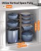 Pots and Pans Organizer under Cabinet, 20.8" Height Heavy Duty 120LBS Pots Pans Organizer Rack for Cabinet 8-Tier Adjustable for Big Stockpots, Dutch