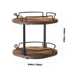 Lazy Susan Wood Rotating Spice Rack 12" 2-Tier for Kitchen - 1 Pack