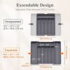 Silverware Drawer Organizer, Expandable Utensil Tray for Kitchen, BPA Free Flatware and Cutlery Holder, Adjustable Plastic Storage for Spoons Forks Kn