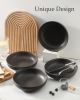 Stoneware Pasta Bowls, 34 oz Large Salad Bowl Set of 4, Ceramic Serving Bowls for Ramen, Pasta, Fruit, Cereal, Dinner, Wide and Shallow Bowls, Microwa