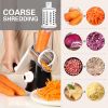 Rotary Cheese Grater Hand Crank Cheese Shredder for Fresh Cheese, Vegetable, Nuts,Non-slip Suction Base, Three Blades, Black - Black