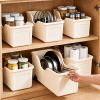 3 Pack Rolling Storage Bins with Wheels, Large Plastic Storage Containers for Kitchen, Pantry, Bathroom and Closet Organization, Stackable Organizer B