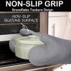 6pcs Pot Holders and Oven Mitts Heat Resistant, Non-Slip Silicone Mini Oven Gloves and Hot Pads for Kitchen,15" Extra Long Oven Gloves for Cooking,Gra